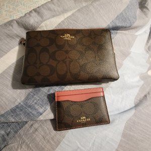 Coach wristlet wallet and card holder